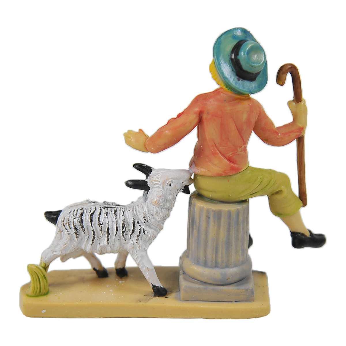 Statua presepe 10 cm ragazzo capretta