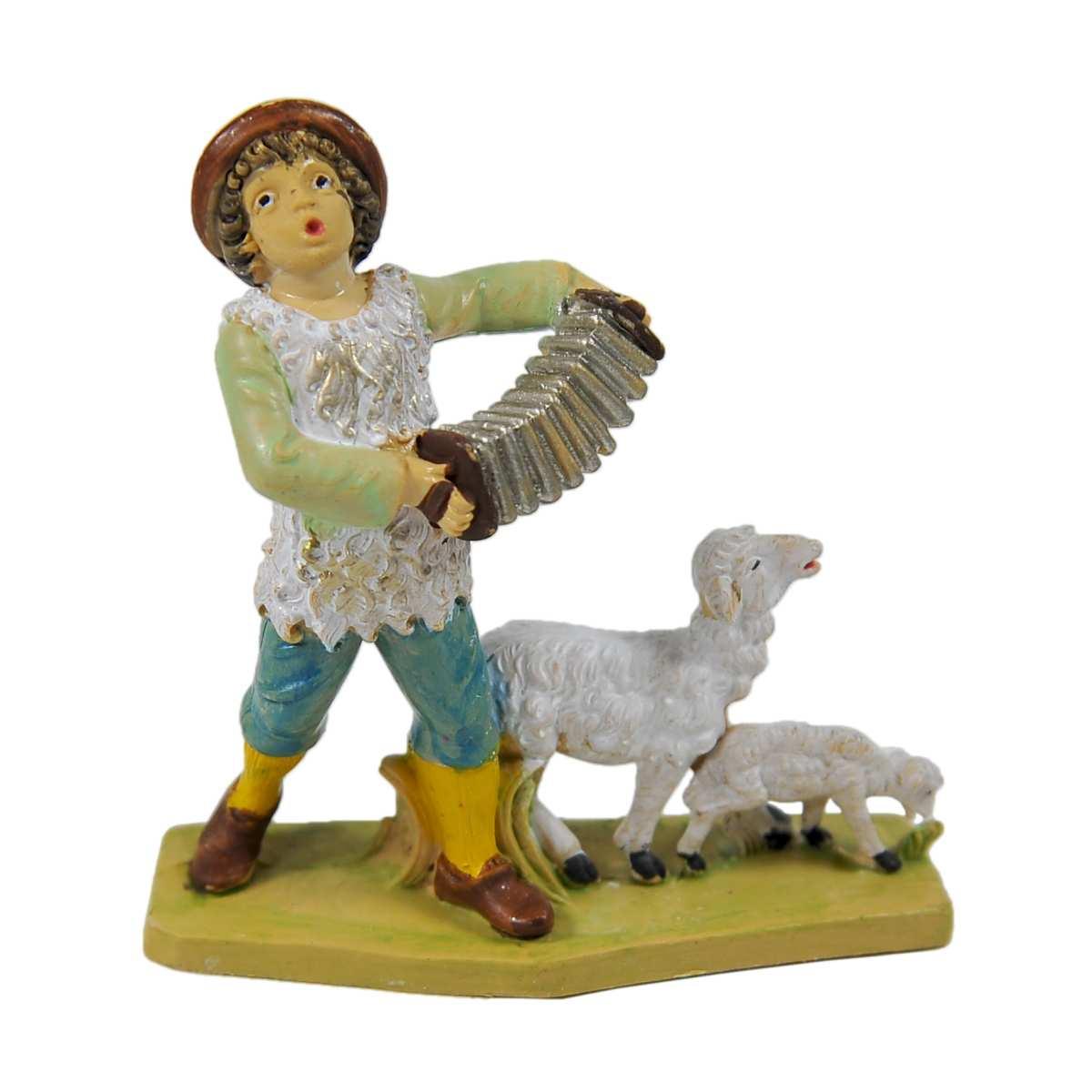 Statua presepe 10 cm uomo fisarmonica