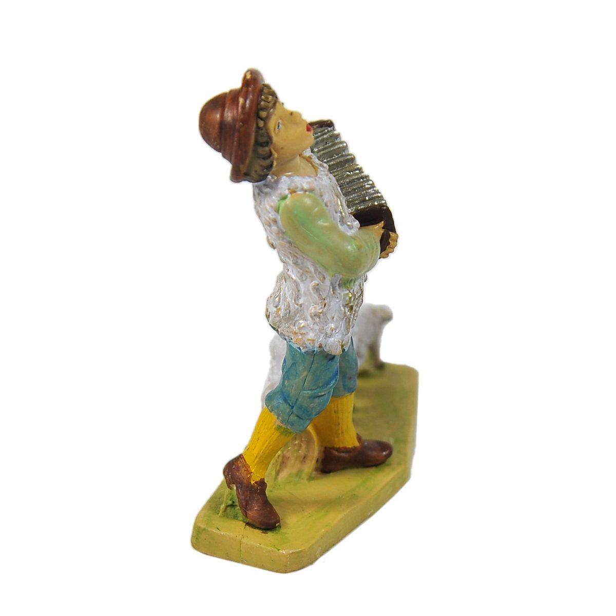 Statua presepe 10 cm uomo fisarmonica