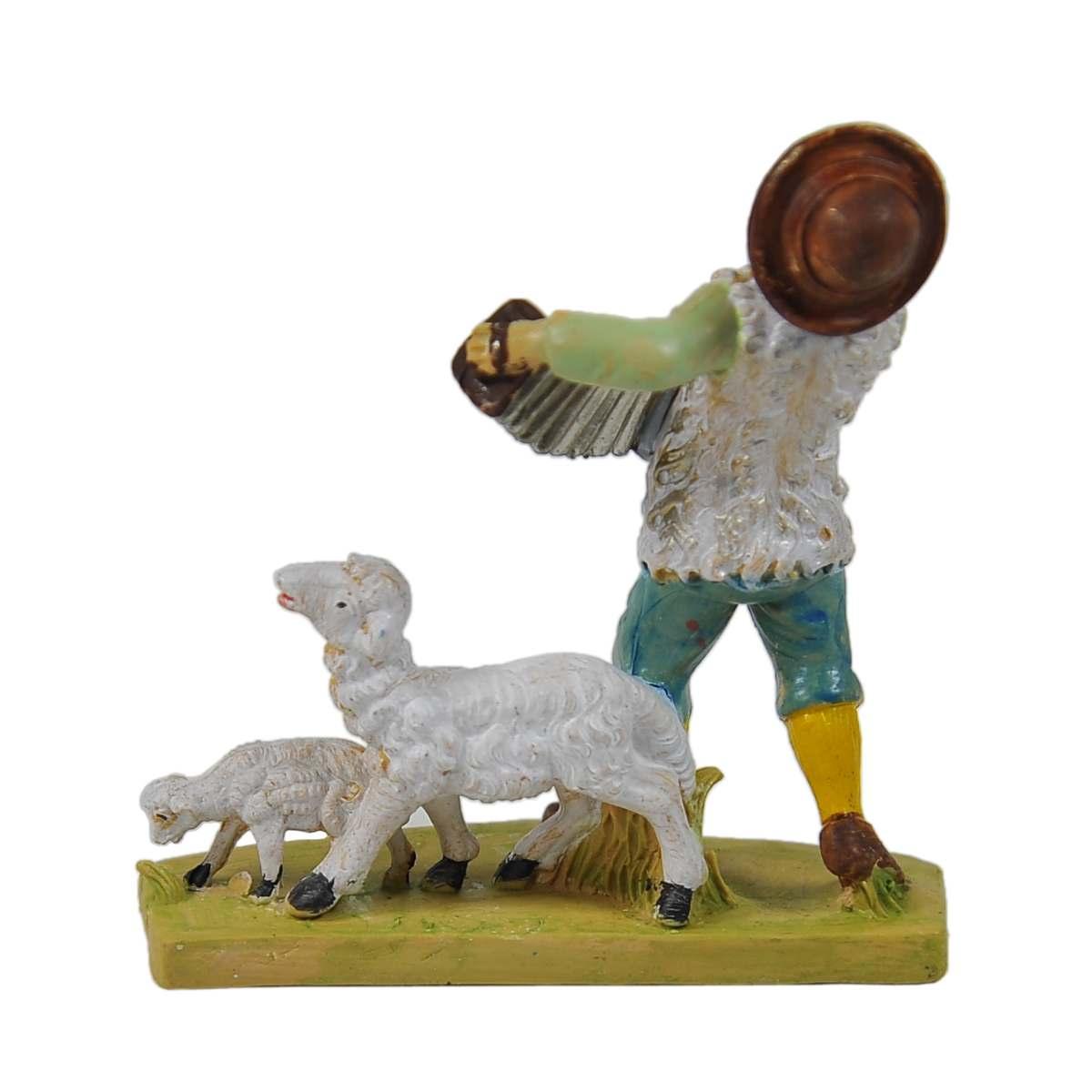Statua presepe 10 cm uomo fisarmonica