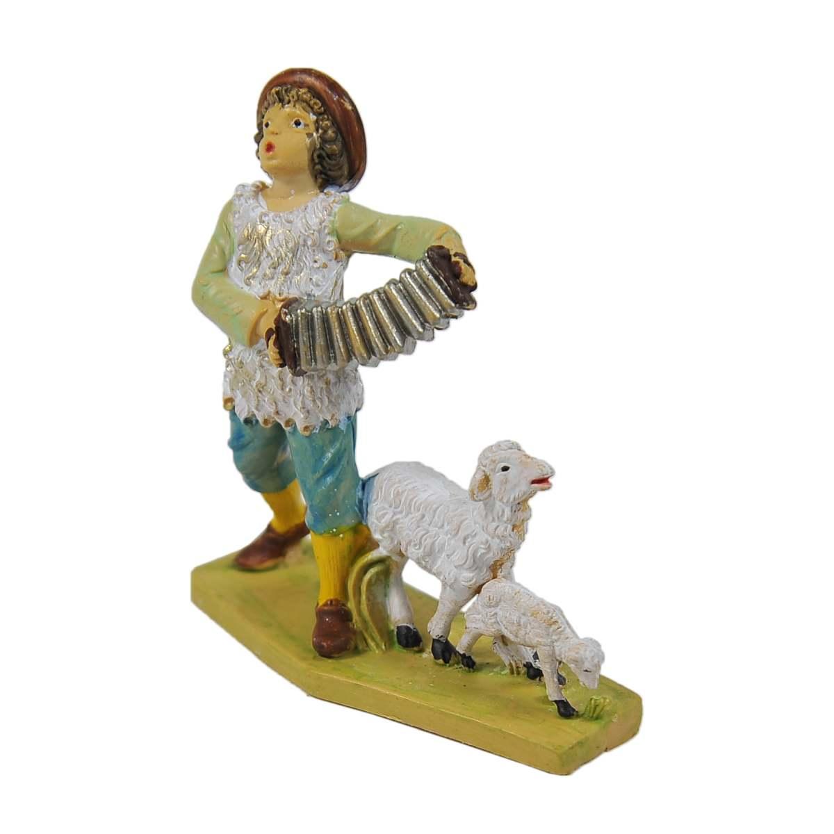 Statua presepe 10 cm uomo fisarmonica