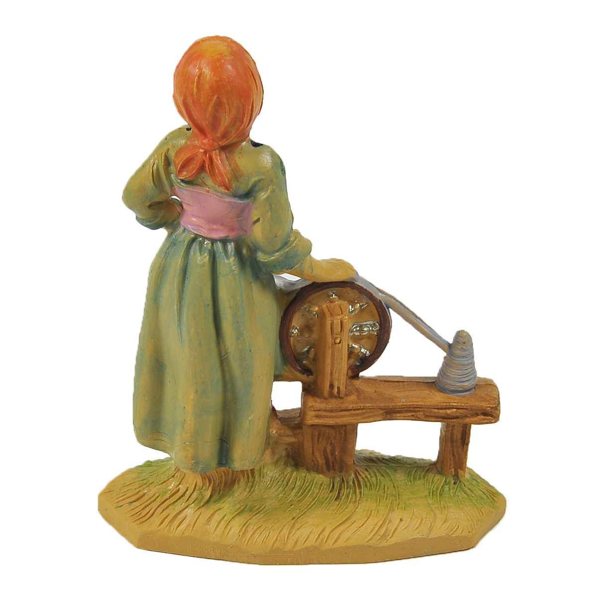 Statua presepe 10 cm donna filatrice