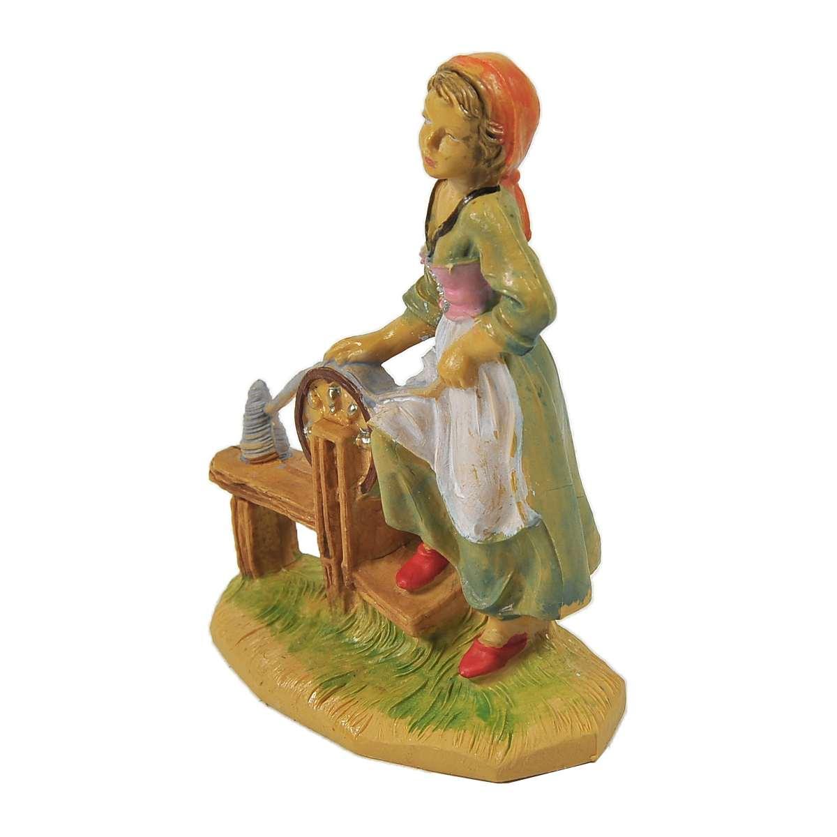 Statua presepe 10 cm donna filatrice