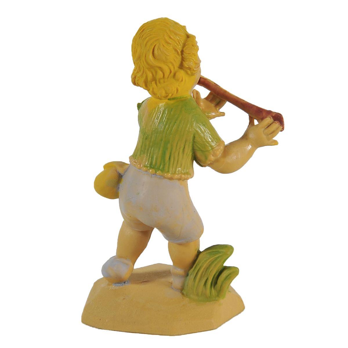 Statua presepe 6 cm pastorello flauto