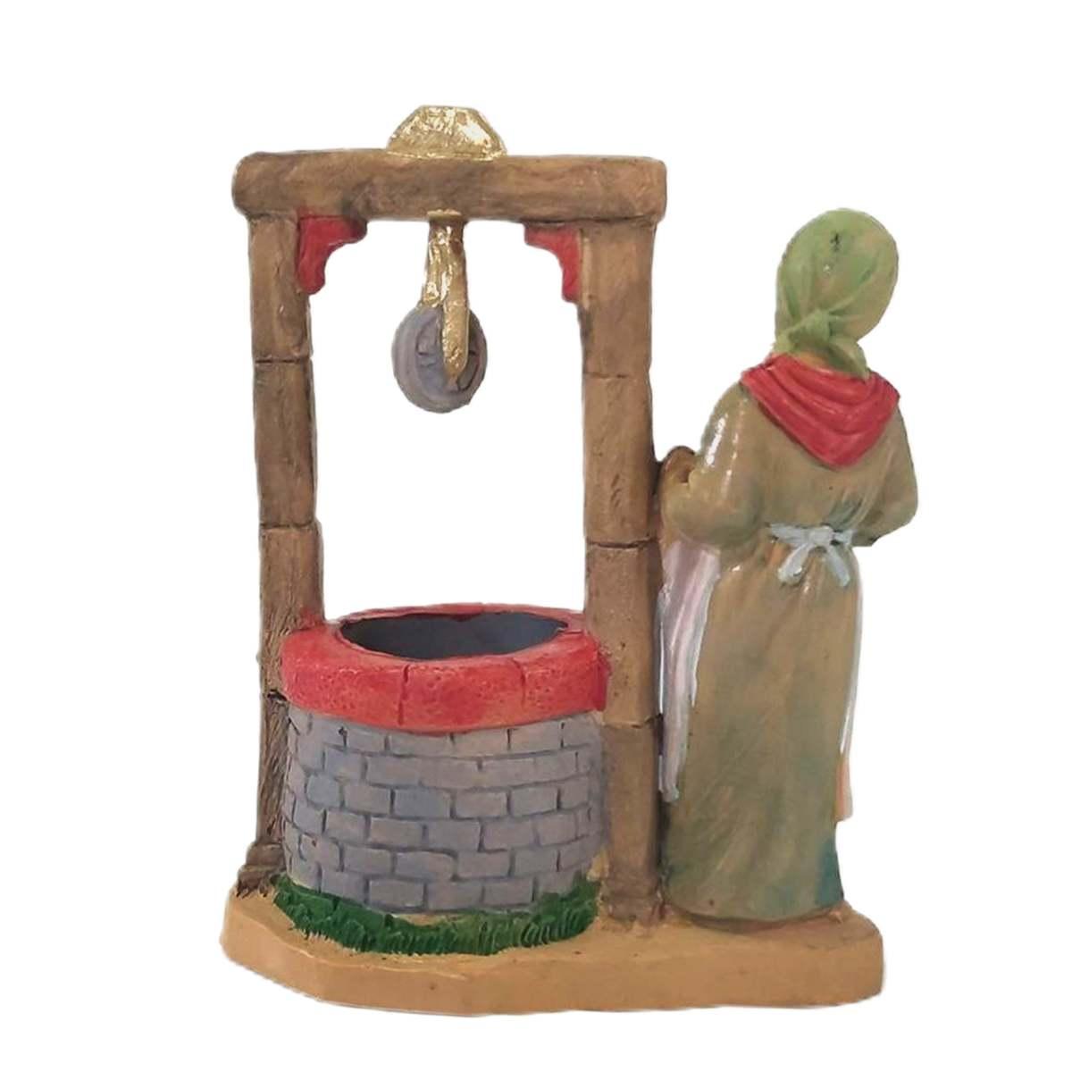 Statua presepe 10 cm donna al pozzo