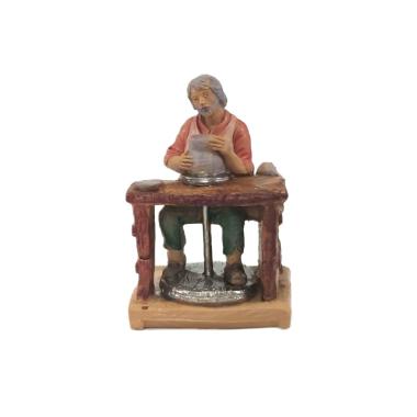 Statua presepe 10 cm vasaio seduto