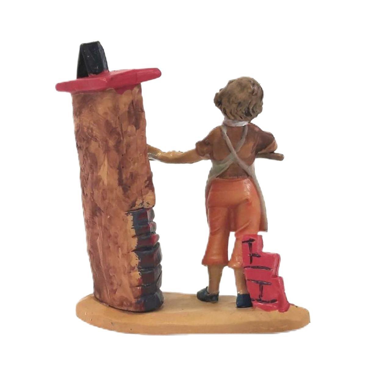 Statua presepe 10 cm pizzaiolo pala forno