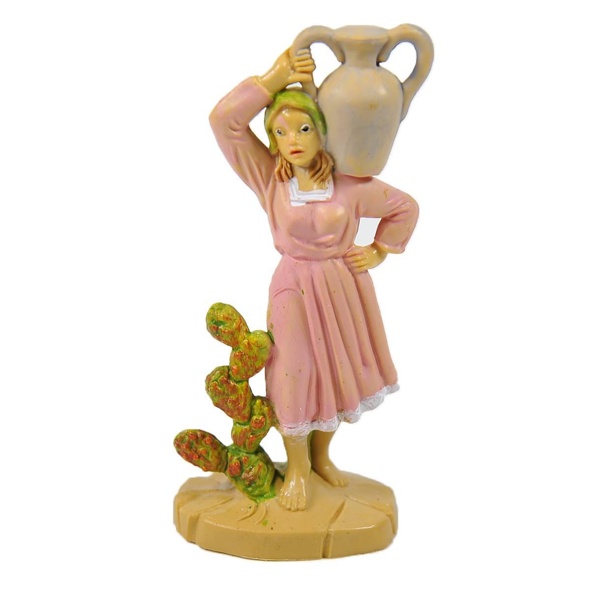 Statua presepe 10 cm donna anfora