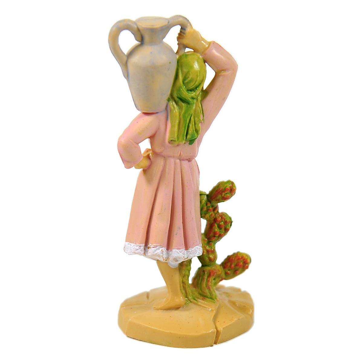 Statua presepe 10 cm donna anfora