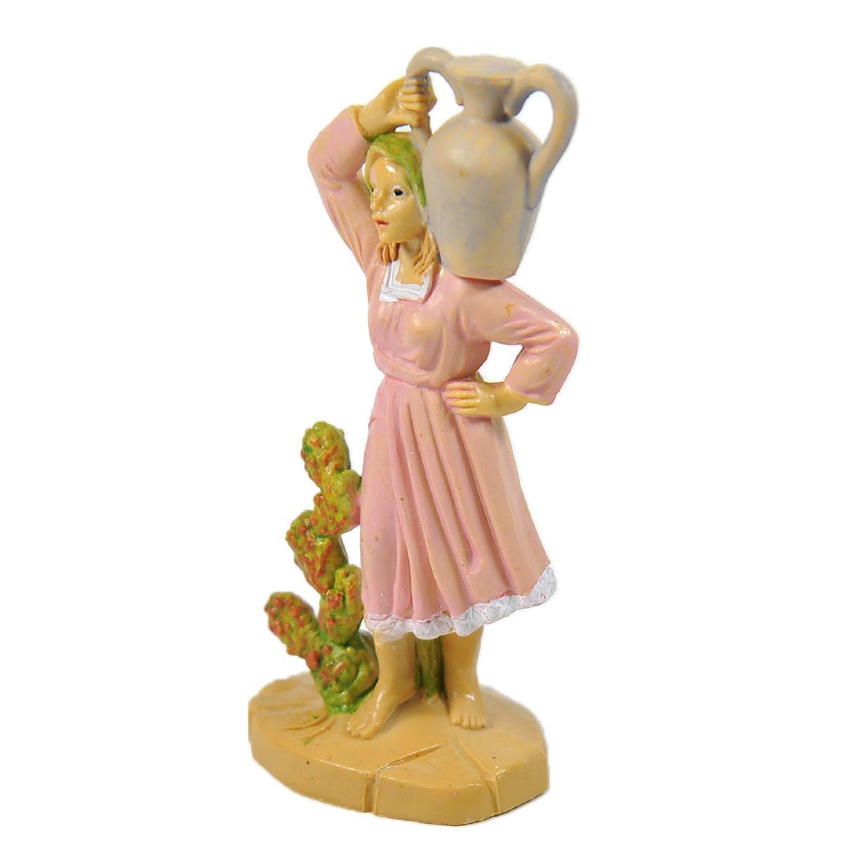 Statua presepe 10 cm donna anfora