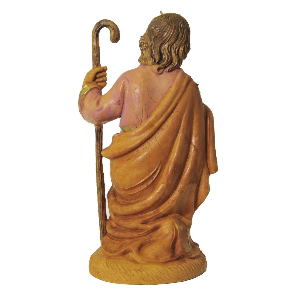 Statua presepe 12 cm san giuseppe in ginocchio bastone