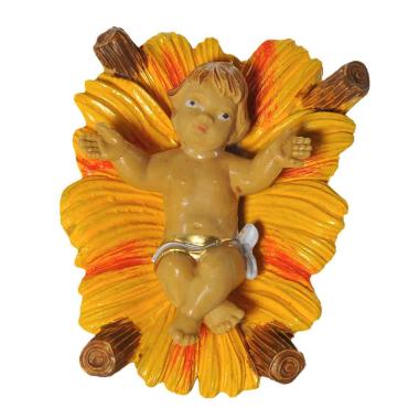 Statua presepe 12 cm gesù bambino culla