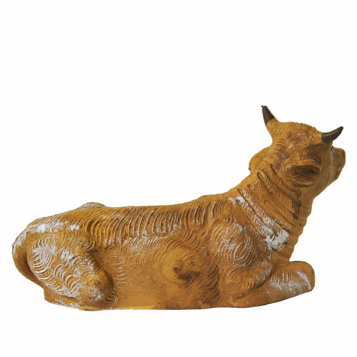 Statua presepe 10 cm bue sdraiato
