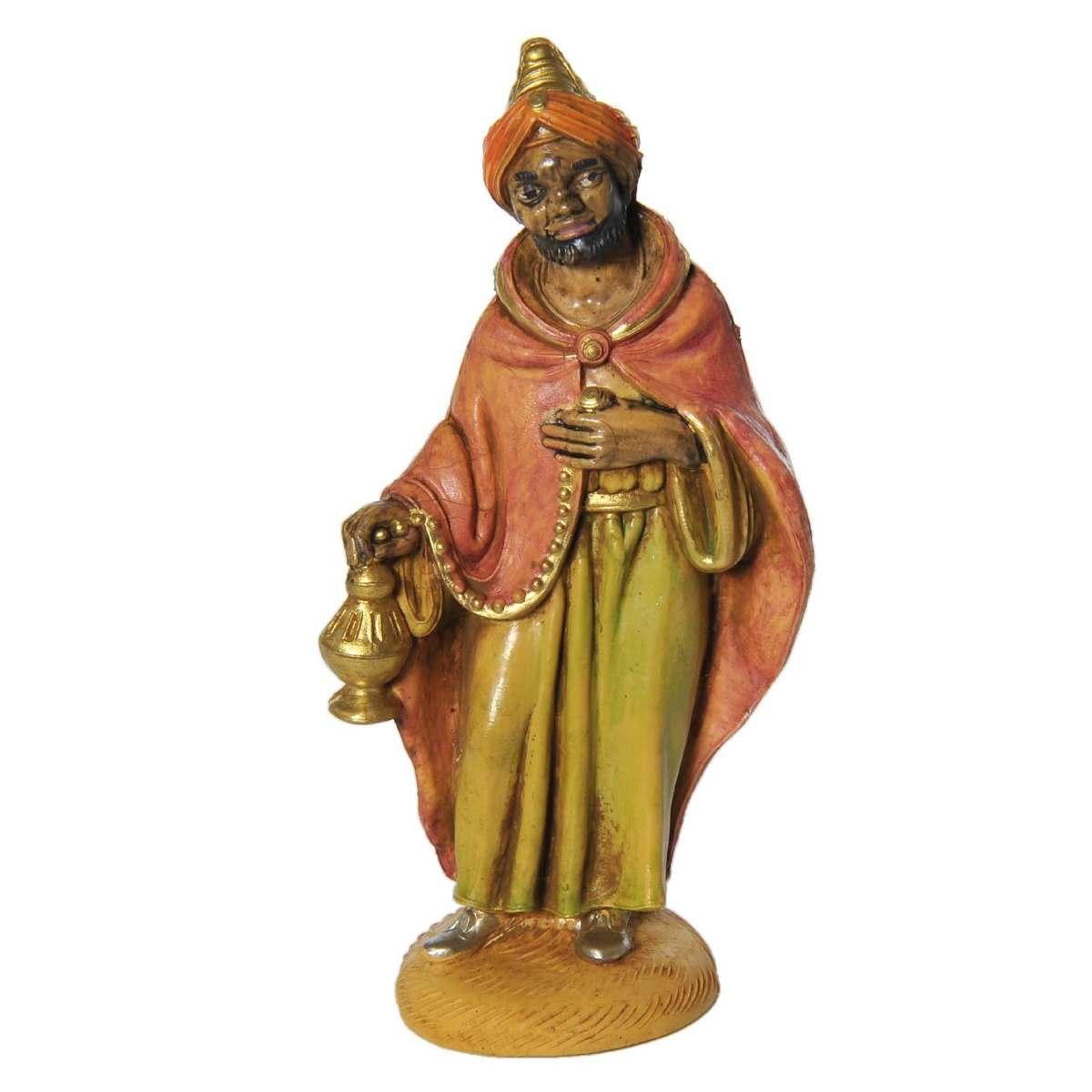 Statua presepe 12 cm re magi baldassarre