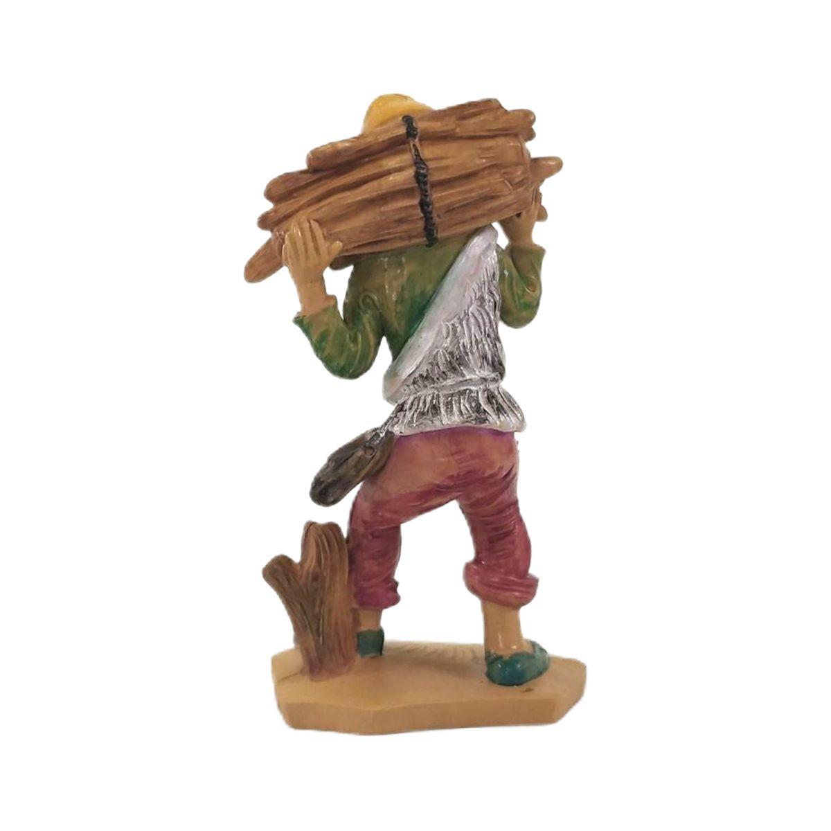 Statua presepe 12 cm uomo fascine legna