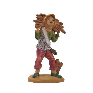 Statua presepe 12 cm uomo fascine legna