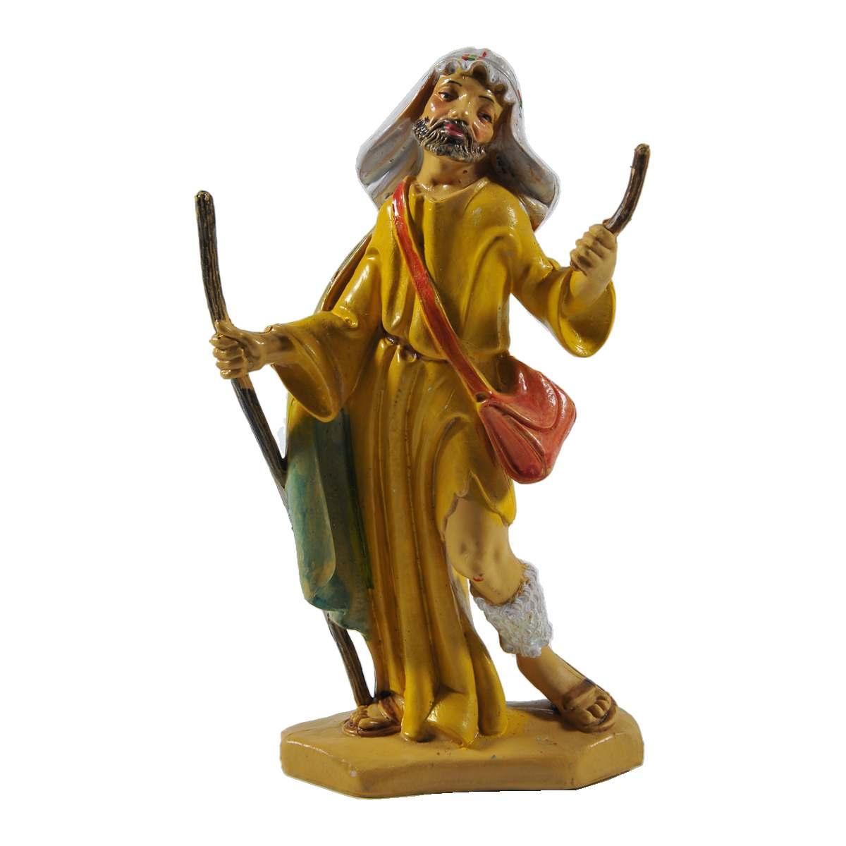 Statua presepe 12 cm viandante arabo bastone
