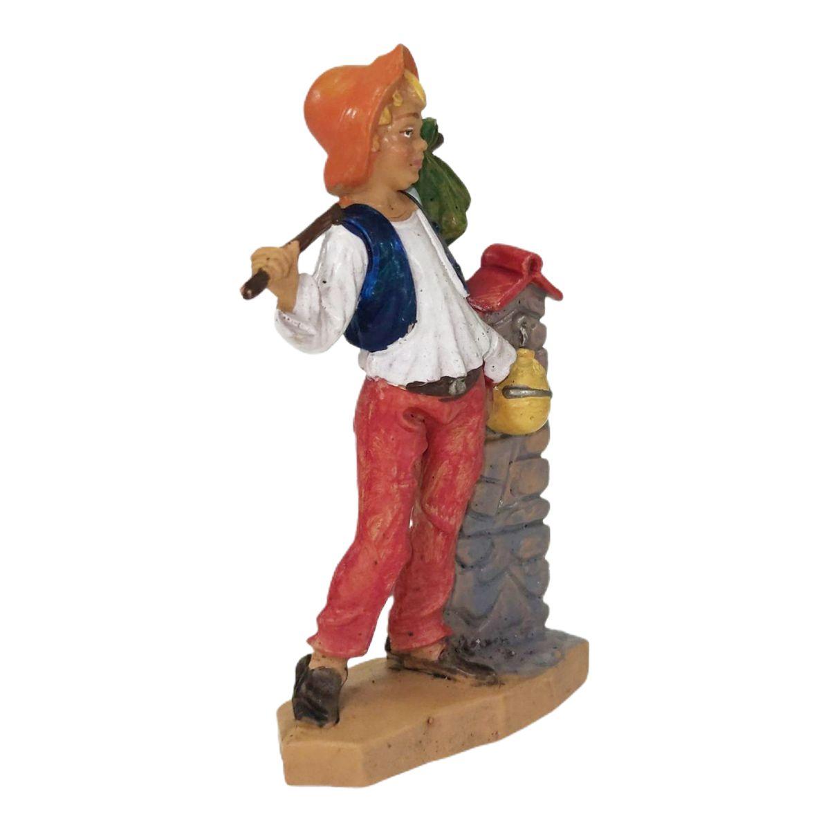 Statua presepe 12 cm pastorello alla fontana