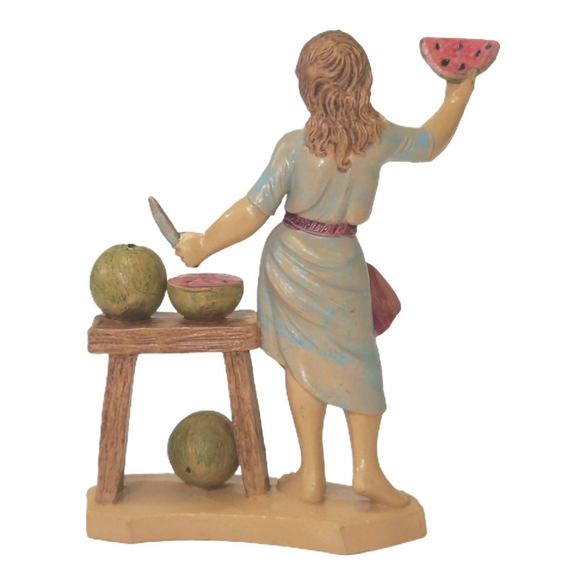 Statua presepe 12 cm donna banco frutta