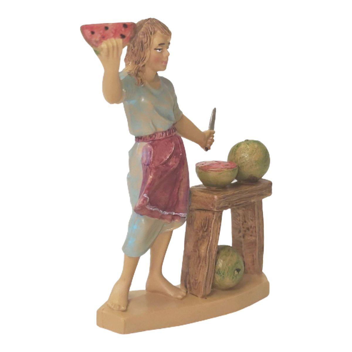 Statua presepe 12 cm donna banco frutta