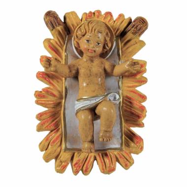 Statua presepe 16 cm gesù bambino culla