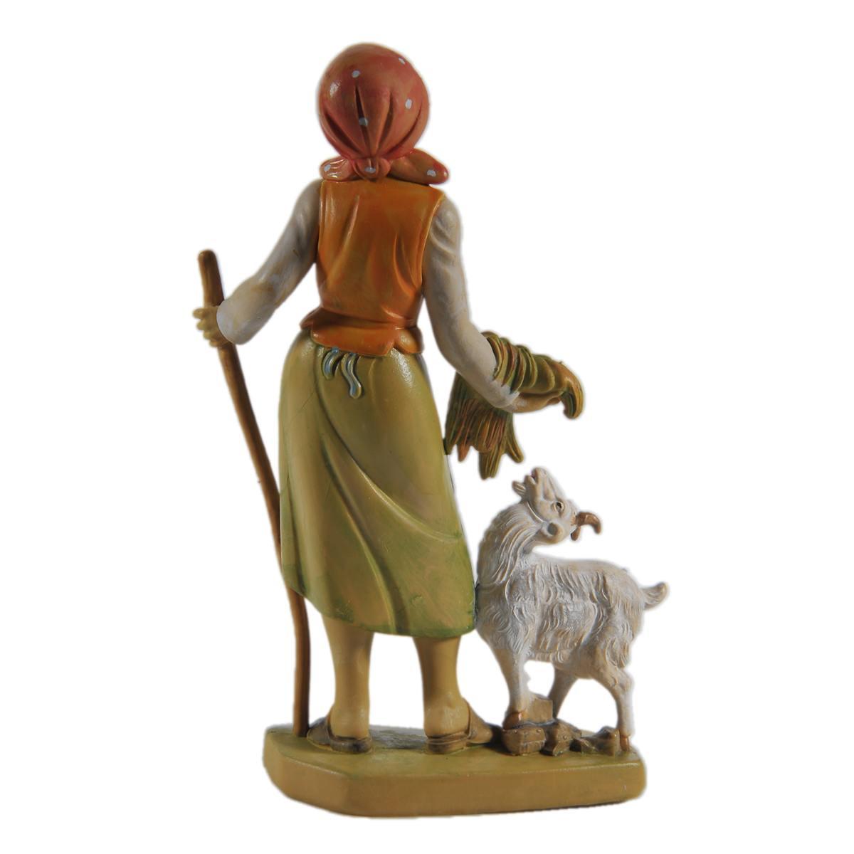 Statua presepe 16 cm donna pecora