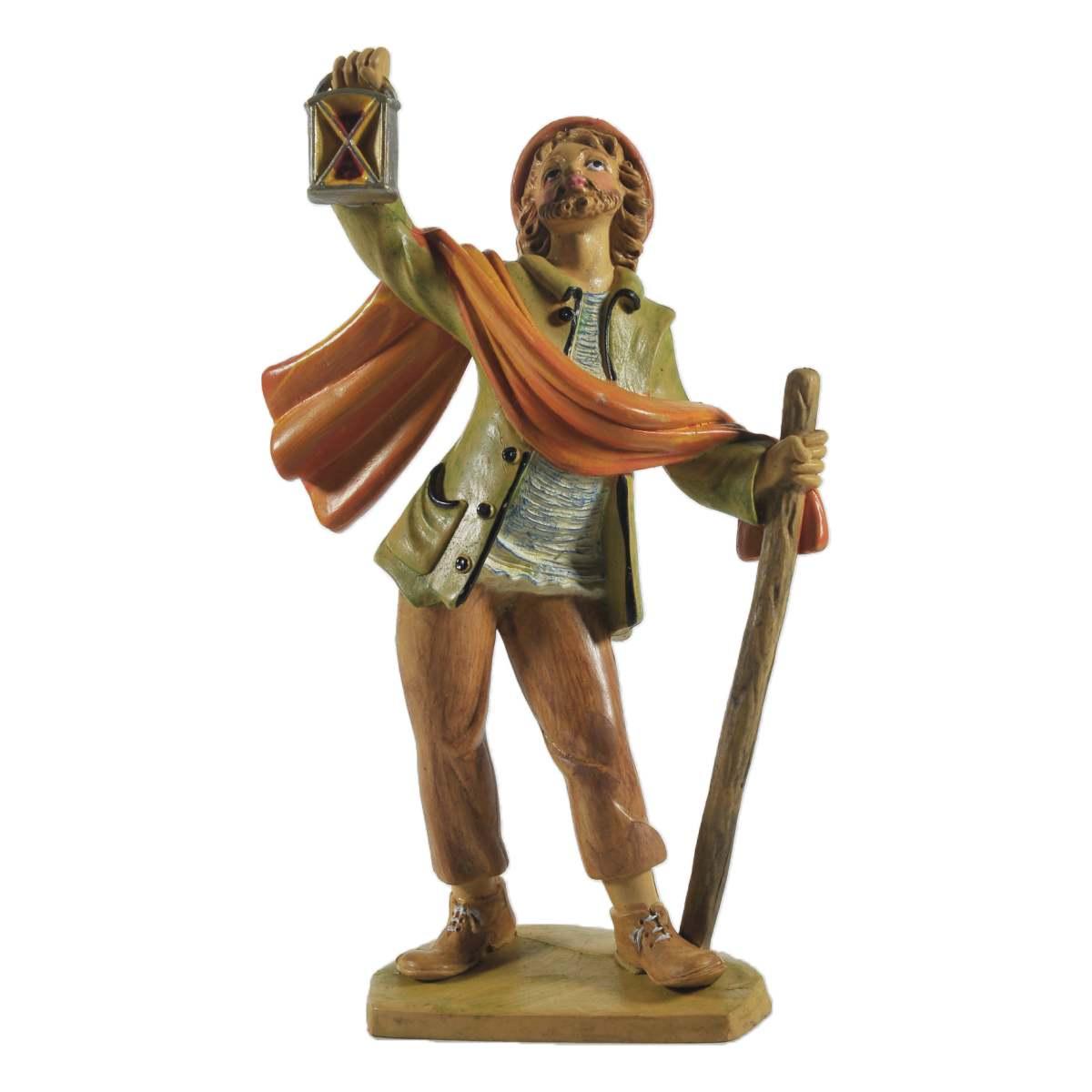 Statua presepe 16 cm uomo lanterna