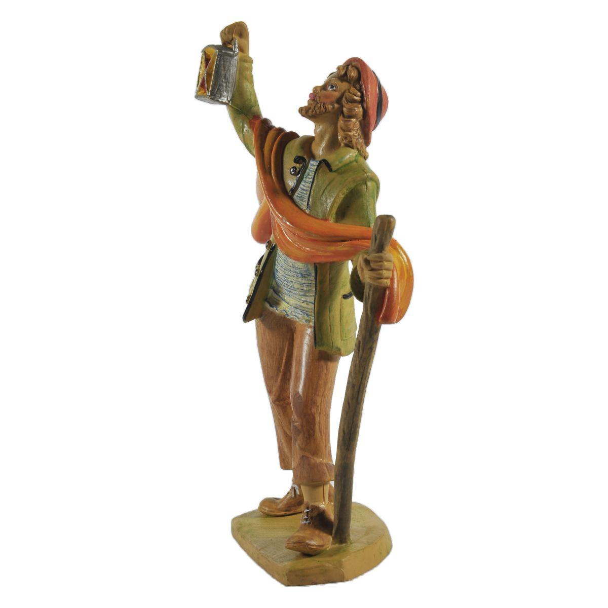 Statua presepe 16 cm uomo lanterna