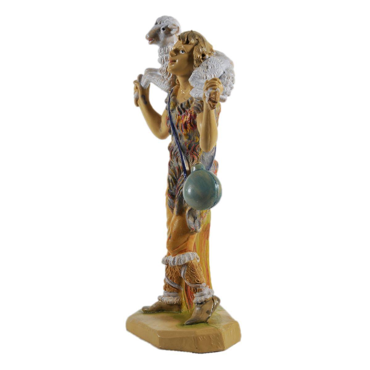Statua presepe 16 cm uomo pecora in spalla