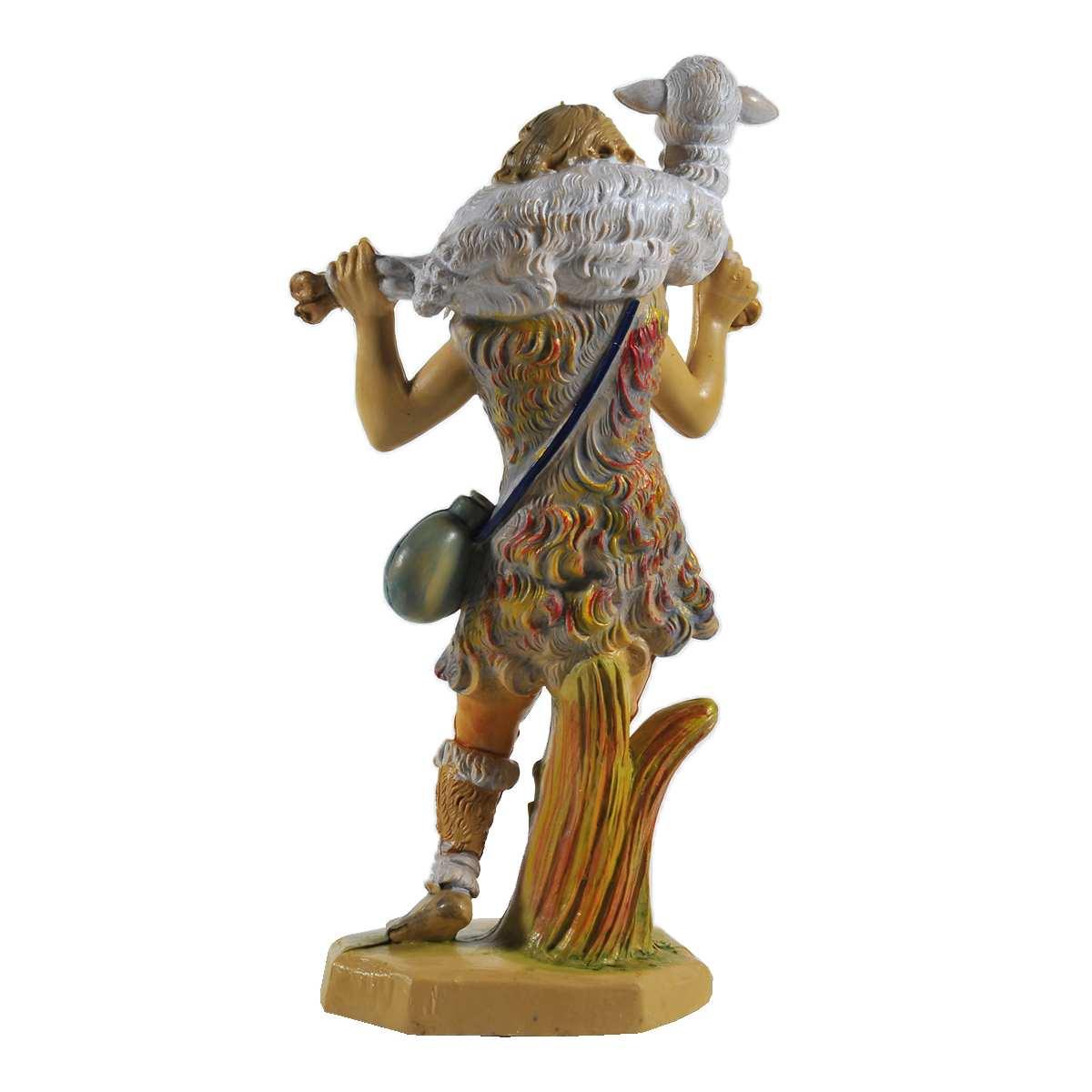 Statua presepe 16 cm uomo pecora in spalla