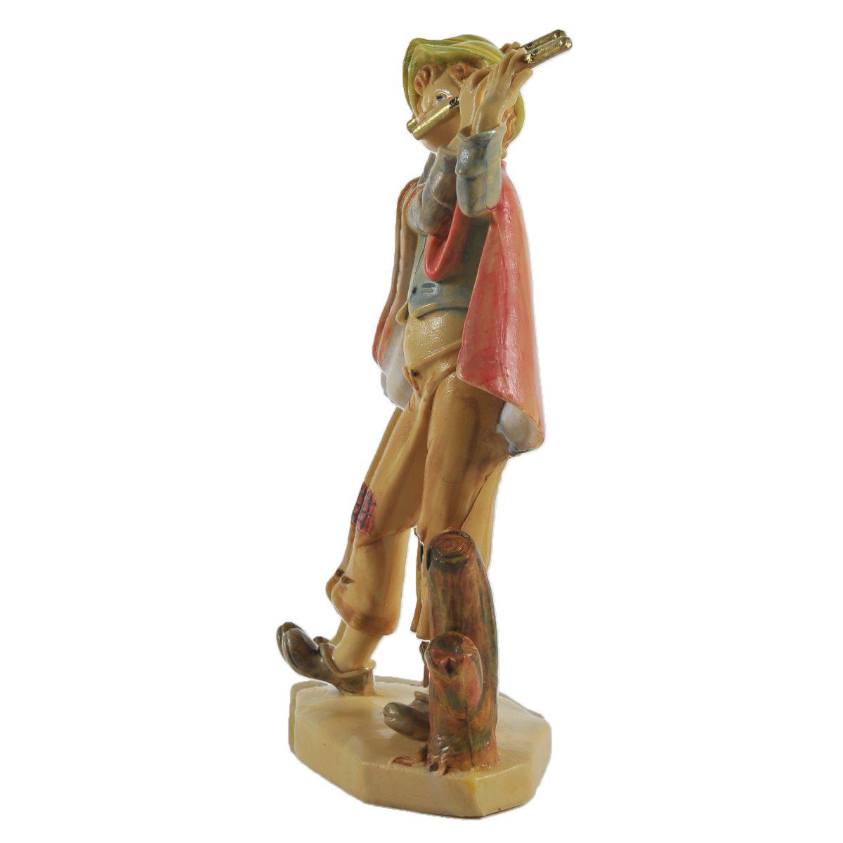 Statua presepe 16 cm uomo flauto