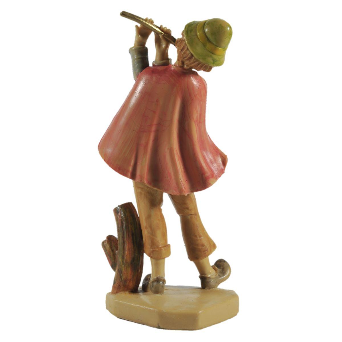 Statua presepe 16 cm uomo flauto