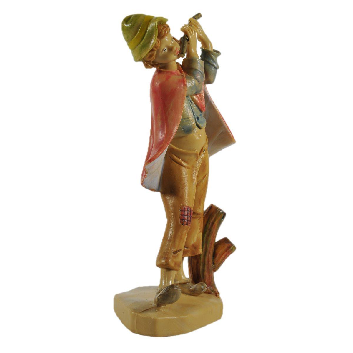Statua presepe 16 cm uomo flauto