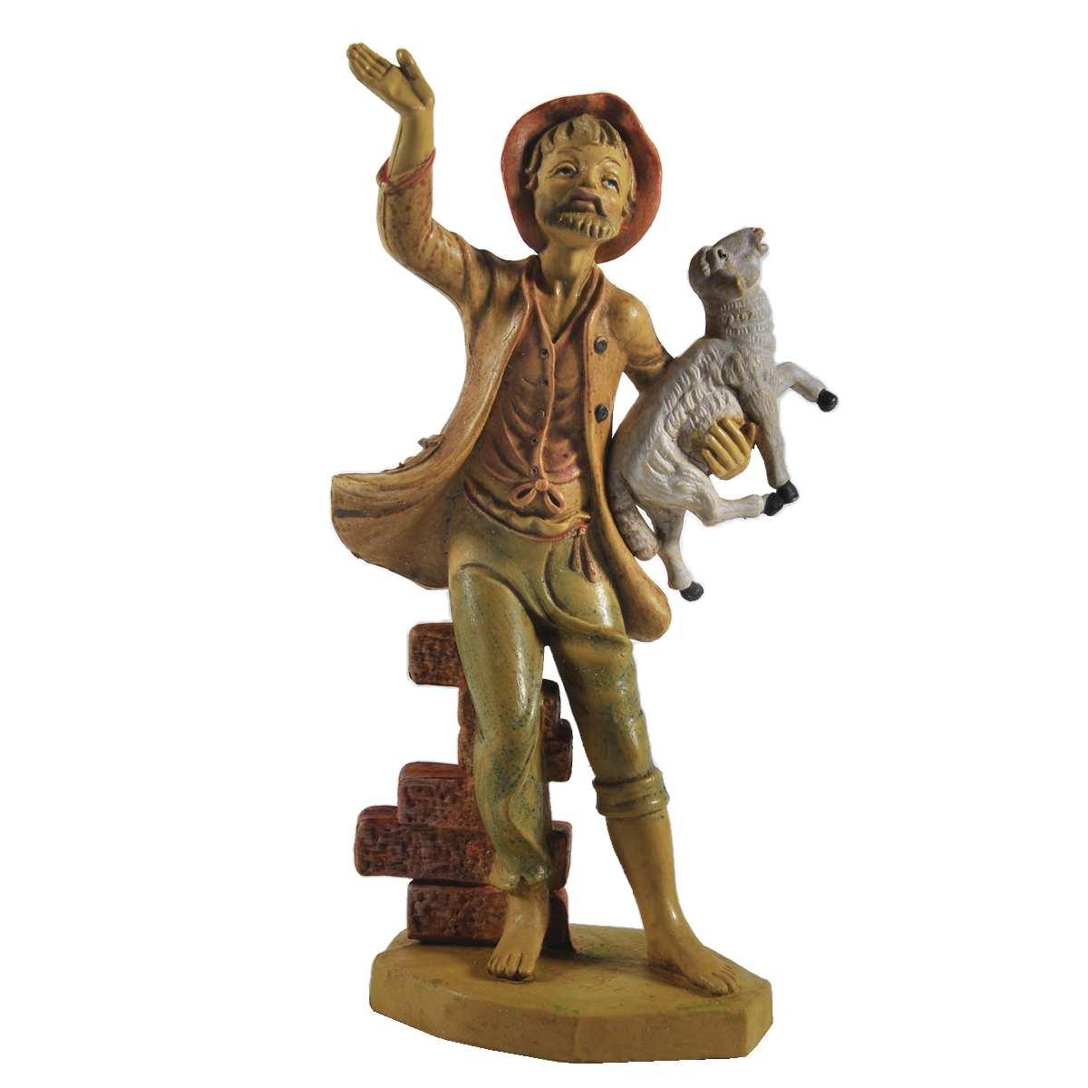 Statua presepe 16 cm pastore pecora
