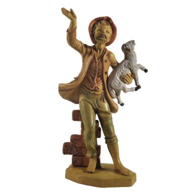 Statua presepe 16 cm pastore pecora