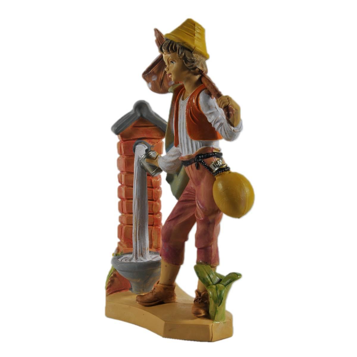Statua presepe 16 cm uomo alla fontana