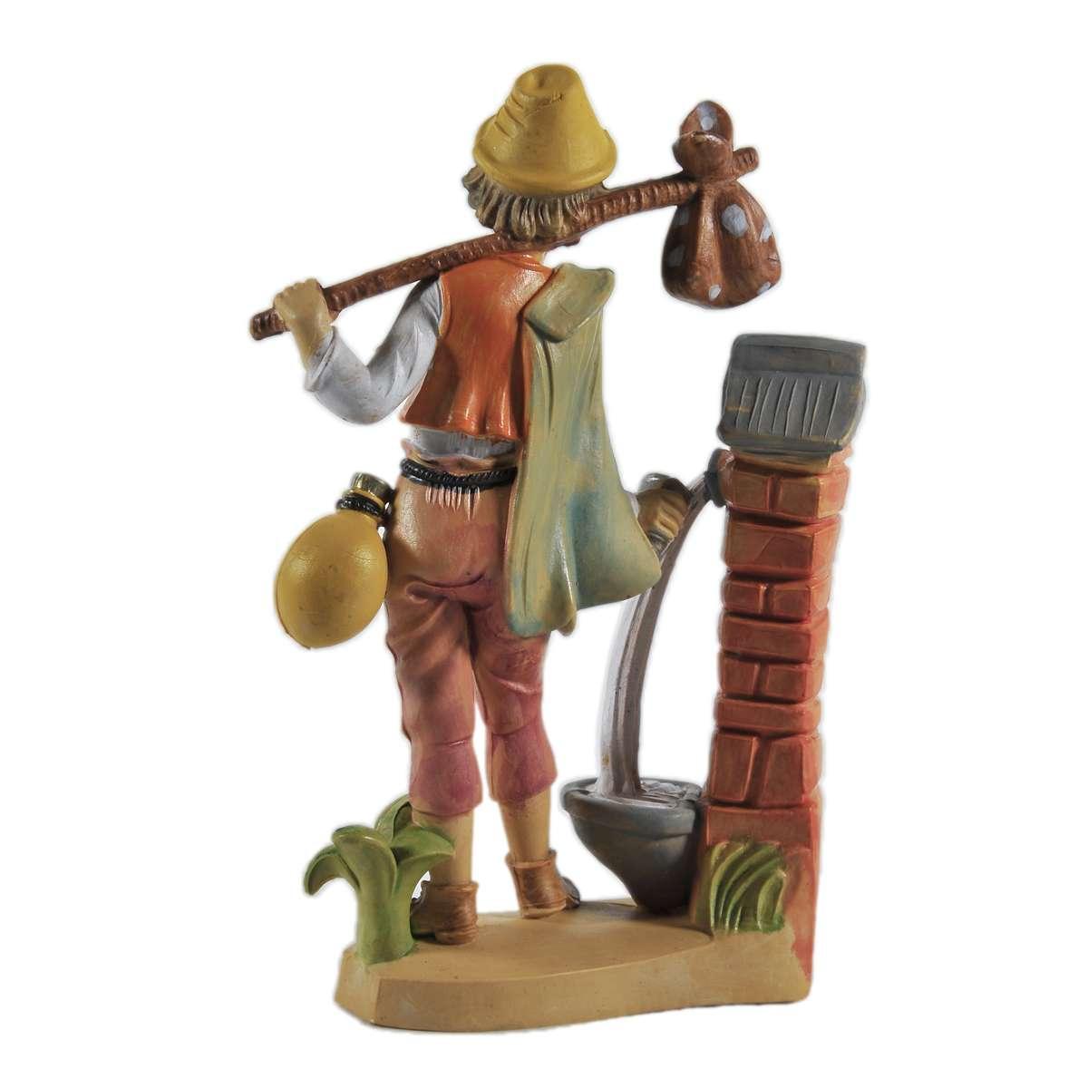 Statua presepe 16 cm uomo alla fontana