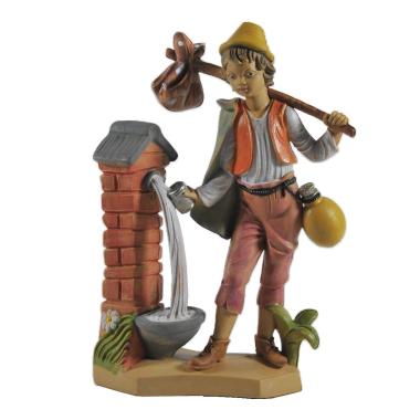 Statua presepe 16 cm uomo alla fontana