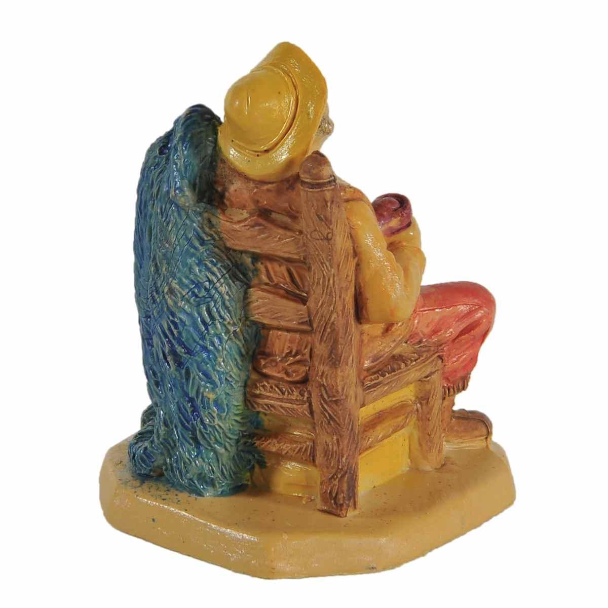 Statua presepe 6 cm uomo bevitore vino