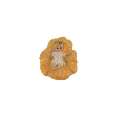 Statua presepe 4 cm gesù bambino culla