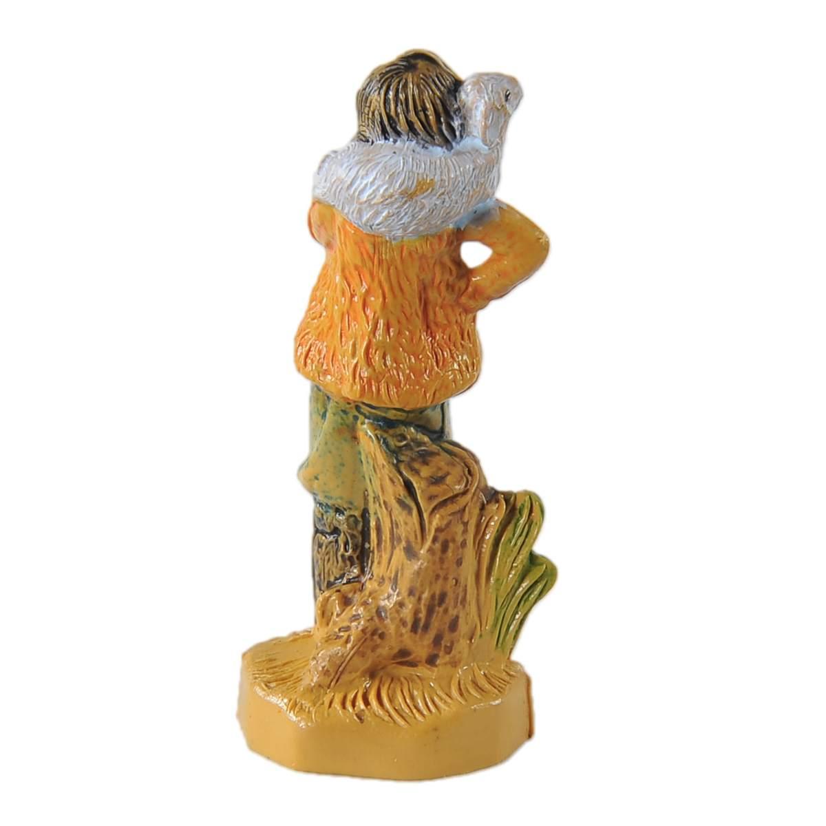 Statua presepe 4 cm pastore pecora in spalla