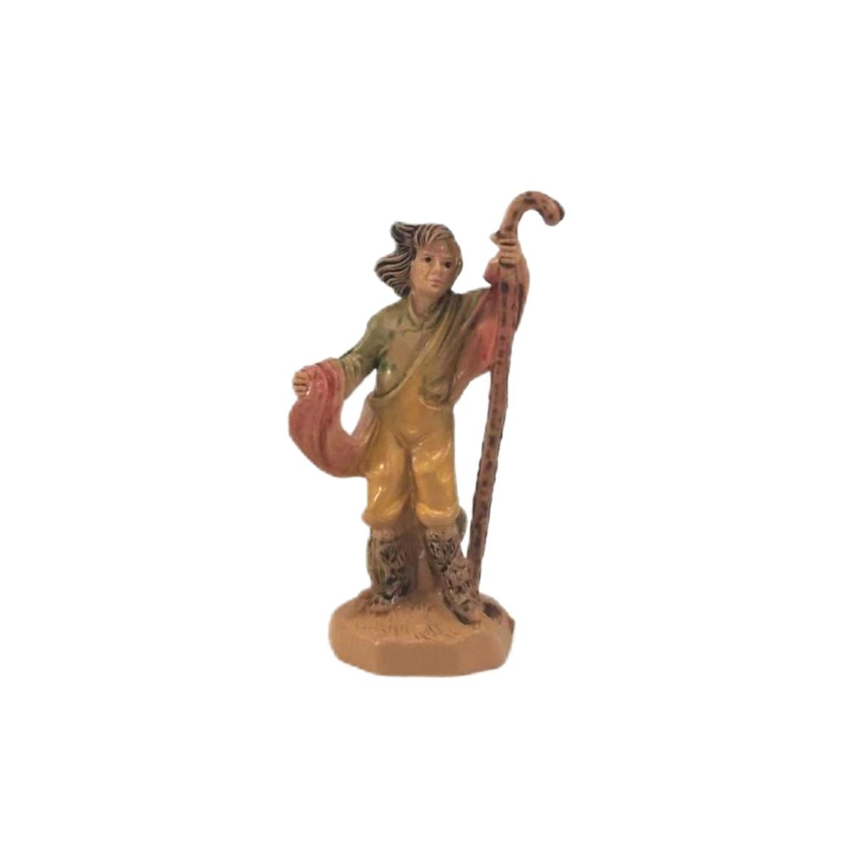 Statua presepe 4 cm pastore bastone