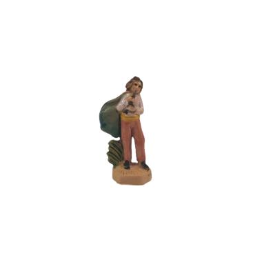 Statua presepe 4 cm pastore flauto