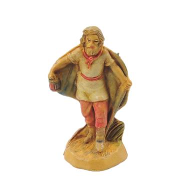Statua presepe 4 cm pastore lanterna