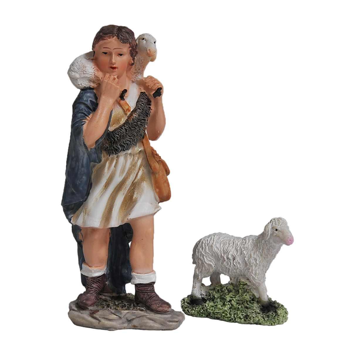 Statua presepe 12 cm re magi pastore pecora