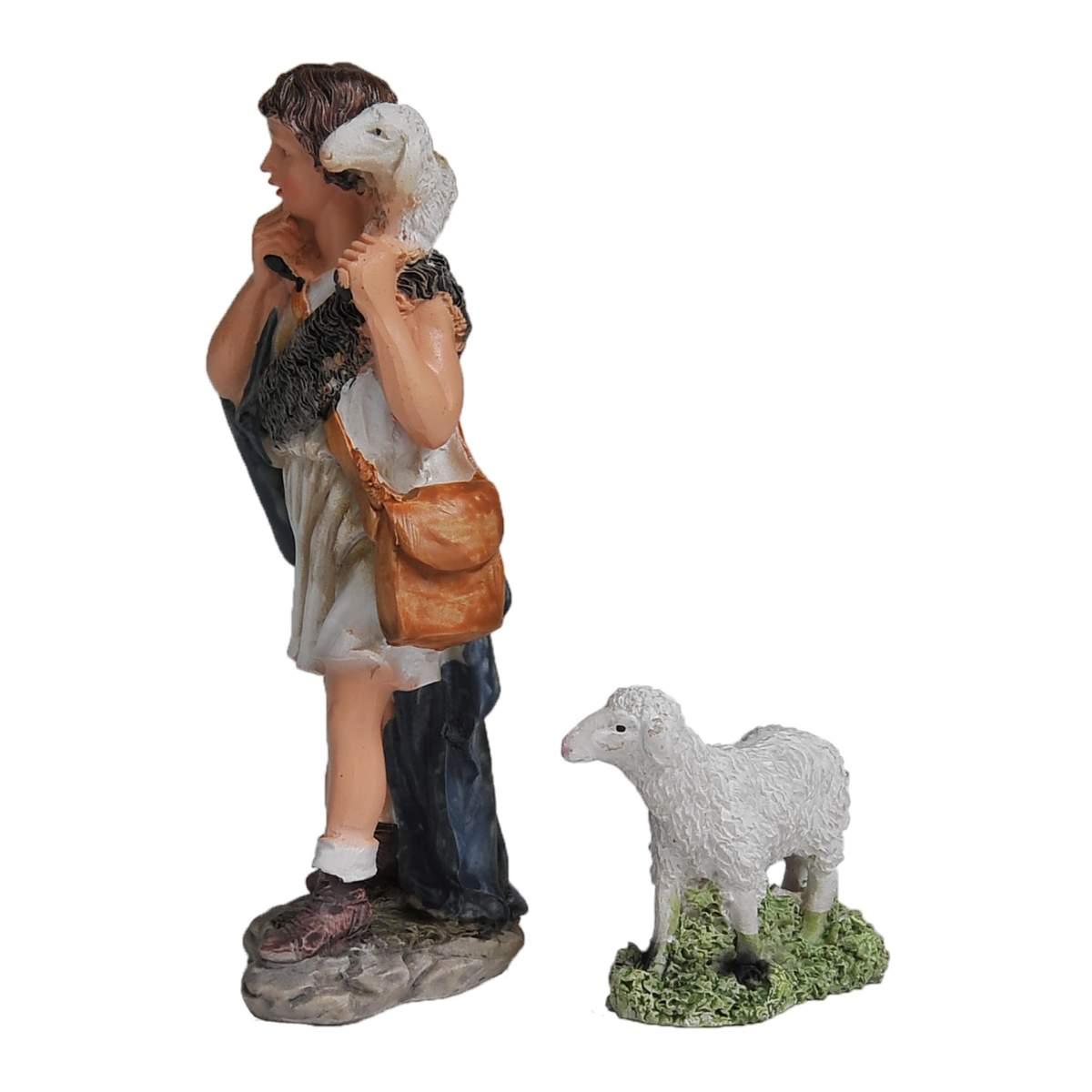 Statua presepe 12 cm re magi pastore pecora