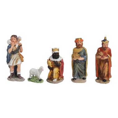 Statua presepe 12 cm re magi pastore pecora