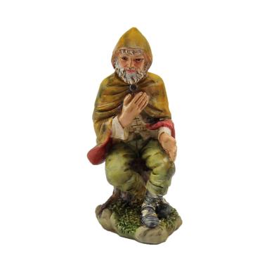 Statua presepe 15 cm pastore seduto