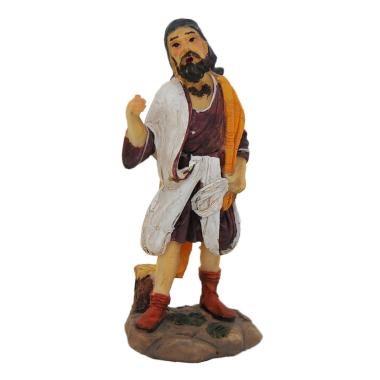 Statua presepe 15 cm pastore coperte tracolla