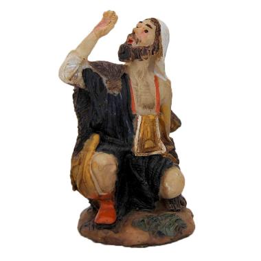 Statua presepe 15 cm pastore inginocchiato